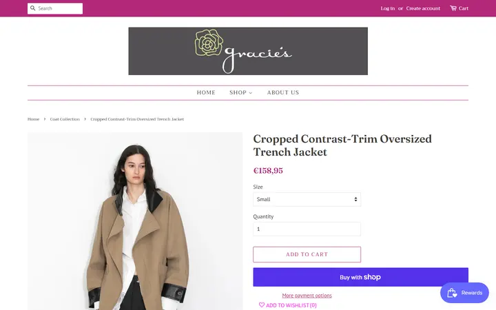 /collections/coat-collection/products/cropped-contrast-trim-oversized-trench-jacket — Gracie's Boutique