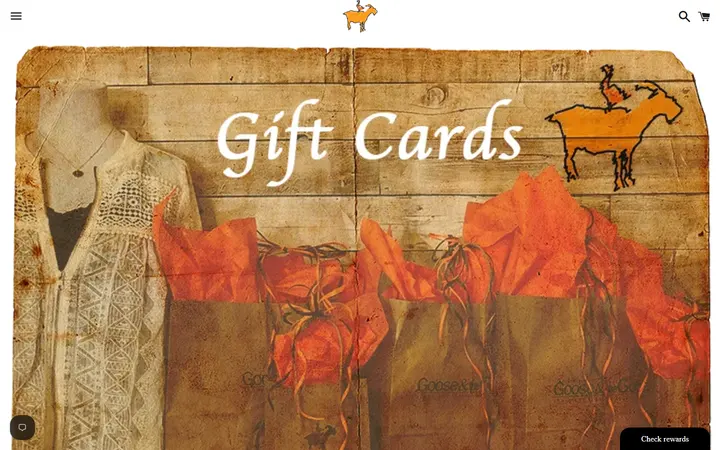 /collections/gifts/products/gift-card — Goose & the Goat Shoes, Clothing, Accessories