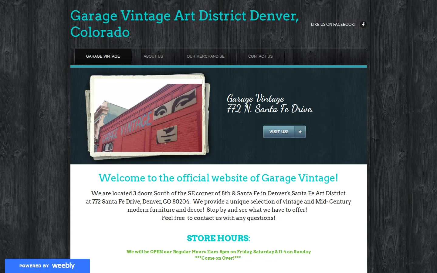 Captured website of Garage Vintage
