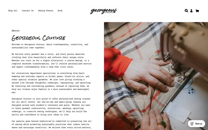 Website of Georgeous Couture