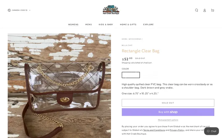 /collections/accessories/products/clear-bag — Hat Creek Boutique