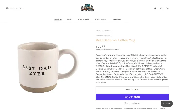 /collections/accessories/products/best-dad-ever-stoneware-coffee-mug — Hat Creek Boutique