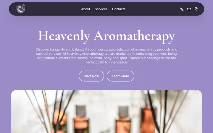 Website of Heavenly Aromatherapy