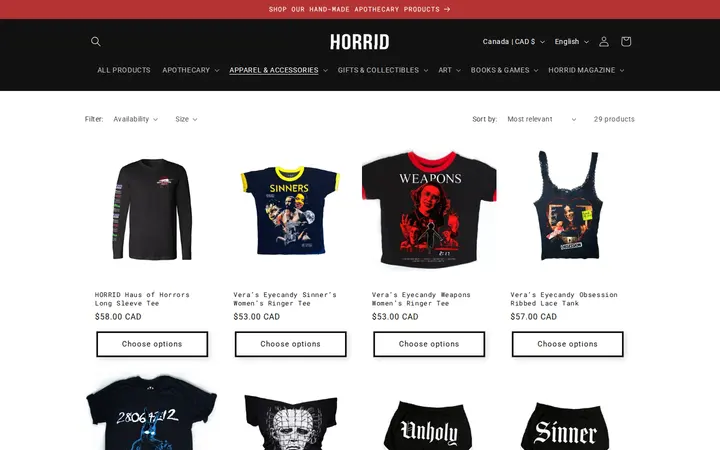 /collections/adult — HORRID