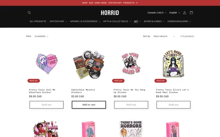 /collections/art — HORRID