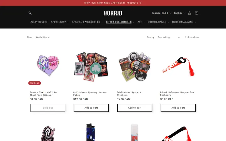 /collections/gifts — HORRID
