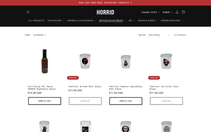 /collections/home — HORRID