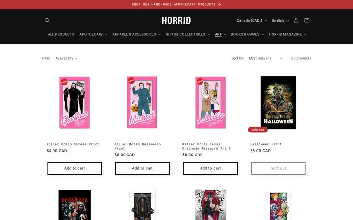 /collections/prints — HORRID