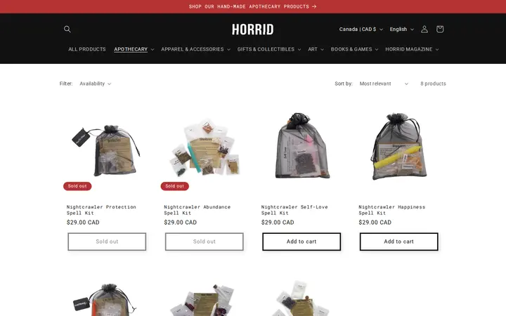 /collections/ritual-magic — HORRID