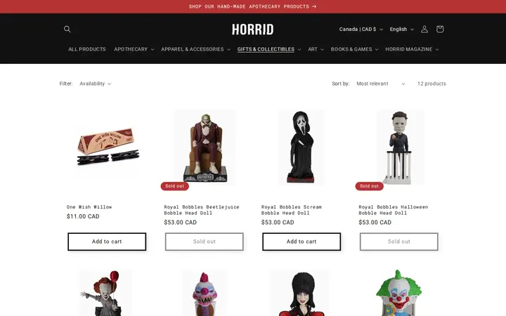 /collections/collectibles — HORRID