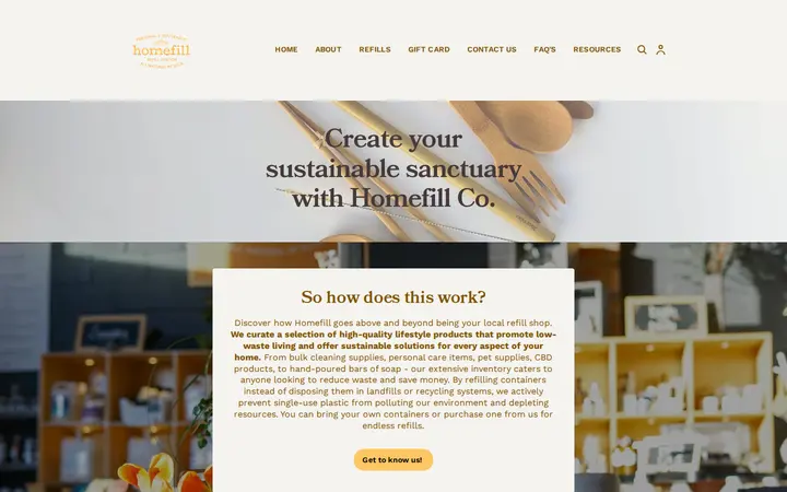 Website of Homefill Co.