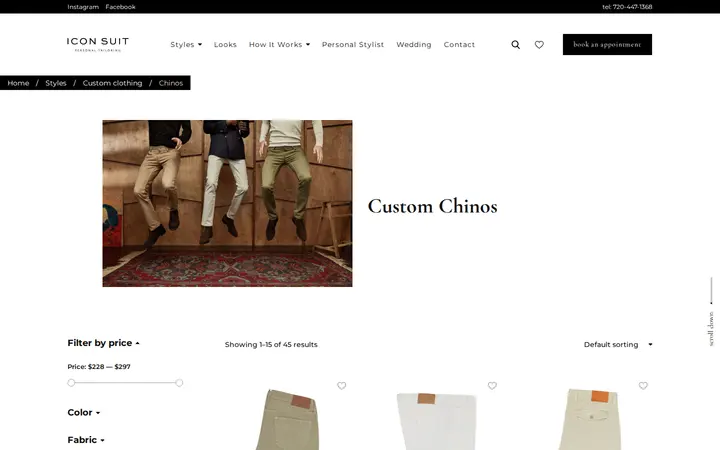 /catalog/custom-clothing/chinos — Icon Suit