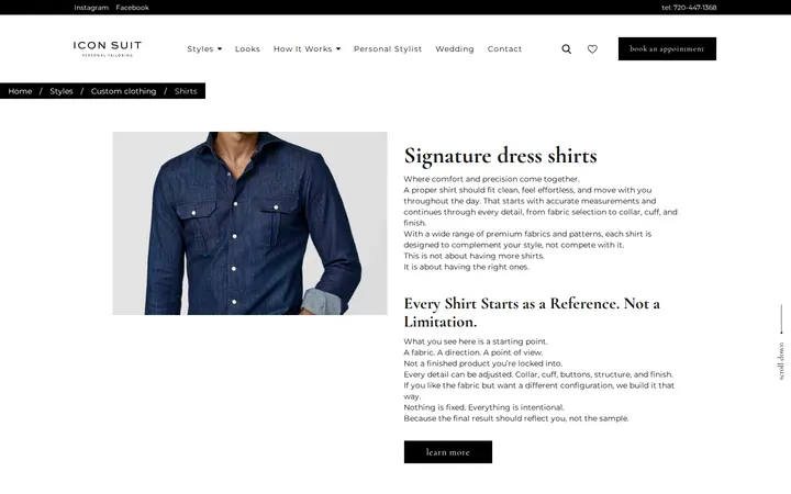 /catalog/custom-clothing/shirts — Icon Suit