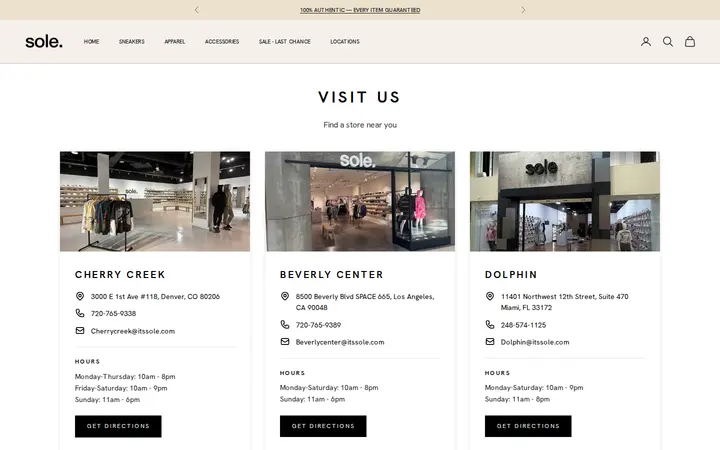 /pages/locations — Sole Cherry Creek