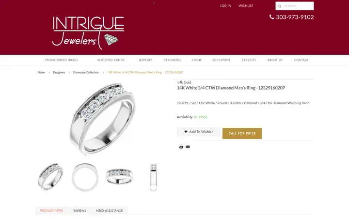 /designers/showcase-collection/14k-white-3-4-ctw-diamond-men-s-ring-1232916020p.html — Intrigue Jewelers Inc