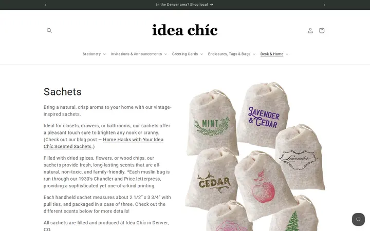 /collections/sachets — Idea Chíc