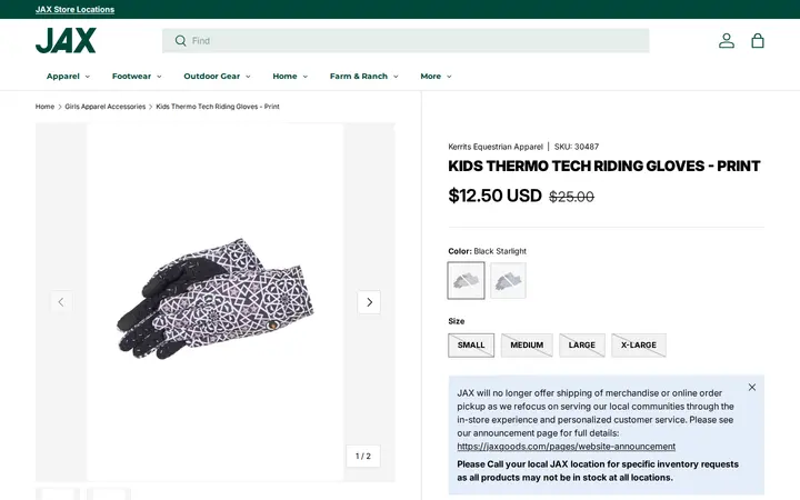 /collections/girls-apparel-accessories/products/kerrits-equestrian-apparel-kids-thermo-tech-riding-gloves-print — JAX Broomfield Outdoor Gear, Farm & Ranch