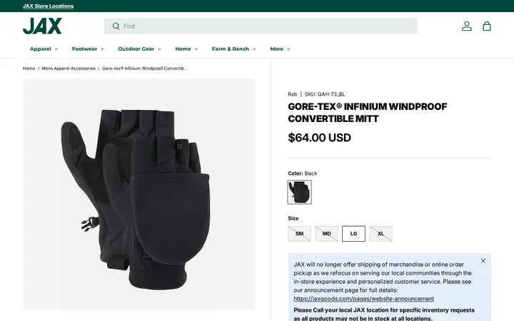 /collections/mens-apparel-accessories/products/rab-gore-tex-r-infinium-windproof-convertible-mitt — JAX Broomfield Outdoor Gear, Farm & Ranch