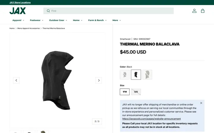 /collections/mens-apparel-accessories/products/smartwool-thermal-merino-balaclava — JAX Broomfield Outdoor Gear, Farm & Ranch