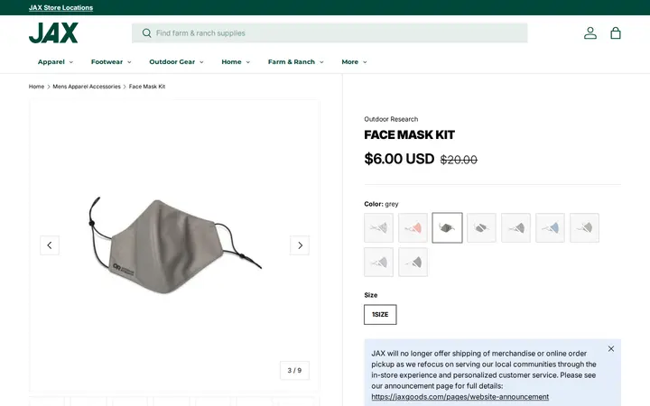 /collections/mens-apparel-accessories/products/outdoor-research-face-mask-kit — JAX Broomfield Outdoor Gear, Farm & Ranch