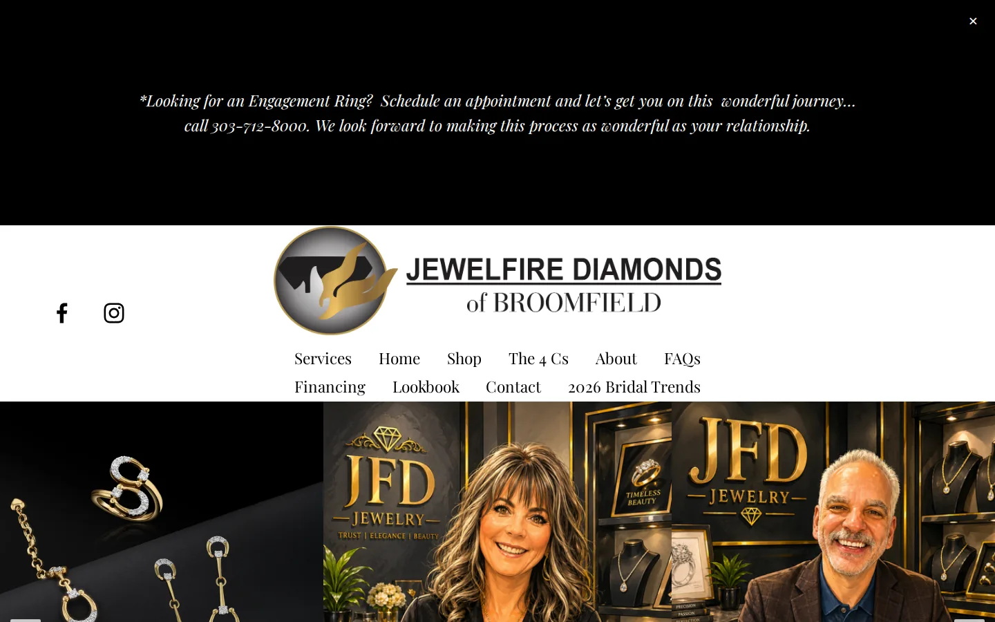 Captured website of Jewelfire Diamonds of Broomfield