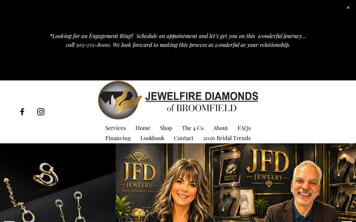 Website of Jewelfire Diamonds of Broomfield
