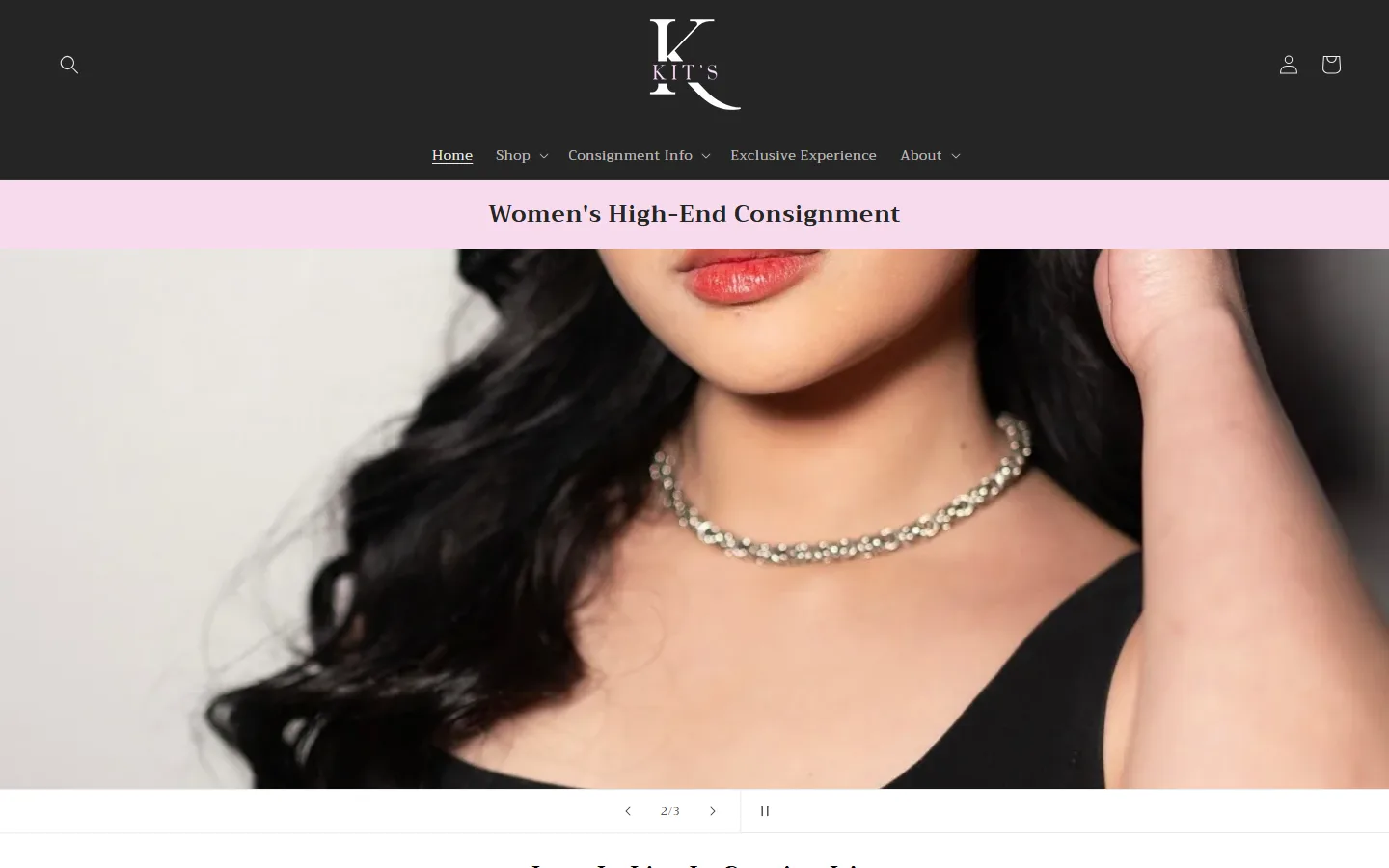Captured website of Kit's Boutique