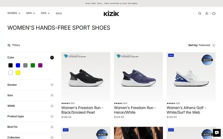/collections/womens-hands-free-sport-shoes — Kizik