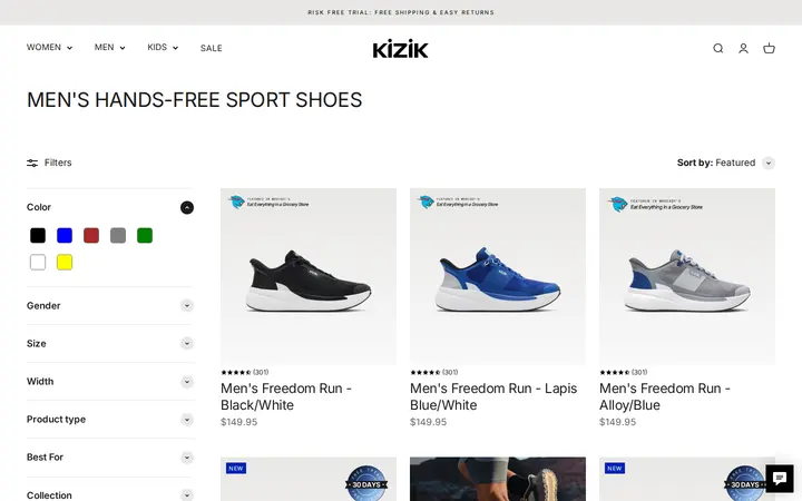 /collections/mens-hands-free-sport-shoes — Kizik