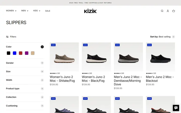 /collections/slippers — Kizik