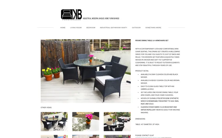 /round-dining-table--4-arm-chairs-set.html — KB Furnishings