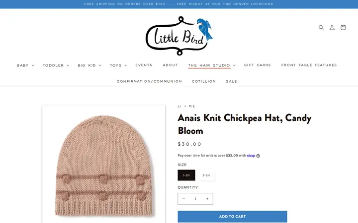 /collections/baby-gifts/products/anais-knit-chickpea-hat-candy-bloom — Little Bird Denver - Park Hill