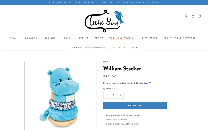 /collections/baby-gifts/products/william-stacker — Little Bird Denver - Park Hill