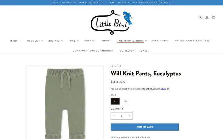 /collections/baby-gifts/products/will-knit-pants-eucalyptus — Little Bird Denver - Park Hill