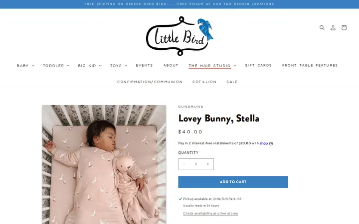 /collections/baby-gifts/products/lovey-bunny-stella — Little Bird Denver - Park Hill