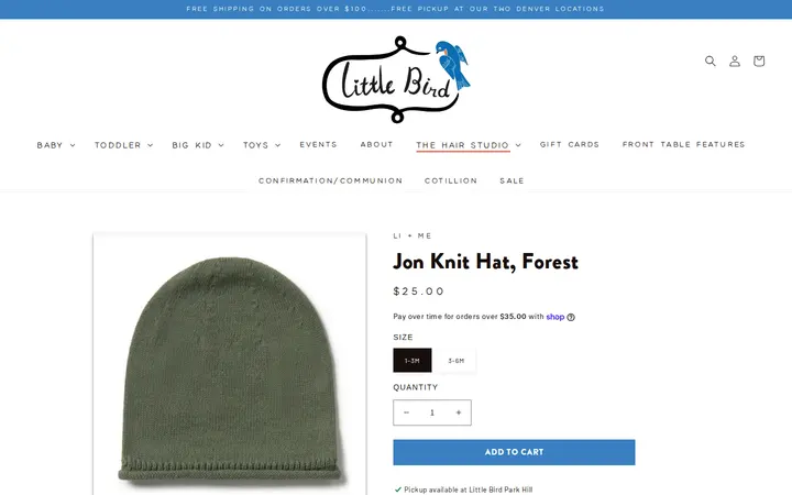 /collections/baby-gifts/products/jon-knit-hat-forest — Little Bird Denver - Park Hill