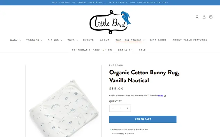 /collections/baby-gifts/products/bunny-rug-vanilla-nautical — Little Bird Denver - Park Hill