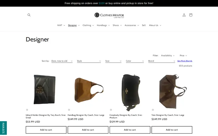 /collections/designer — Clothes Mentor Lone Tree, CO
