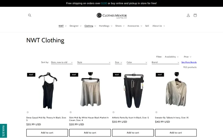 /collections/nwt-clothing — Clothes Mentor Lone Tree, CO