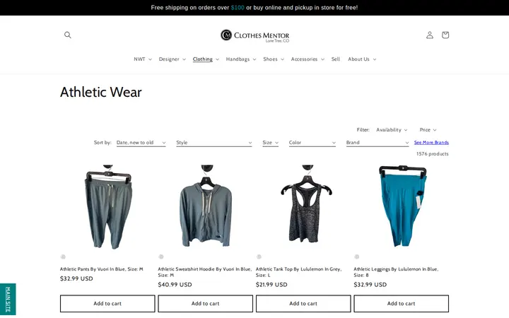 /collections/athletic-wear — Clothes Mentor Lone Tree, CO
