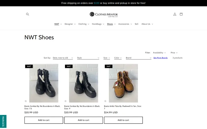 /collections/nwt-shoes — Clothes Mentor Lone Tree, CO
