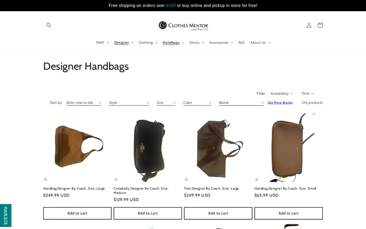 /collections/designer-handbags — Clothes Mentor Lone Tree, CO
