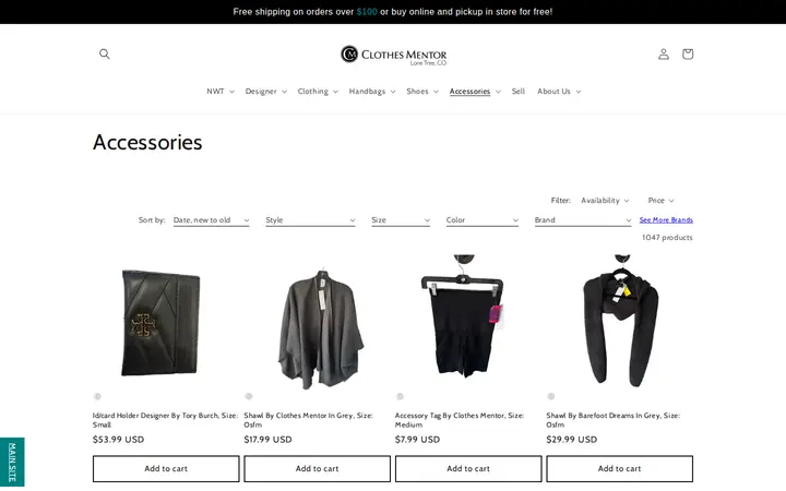 /collections/accessories — Clothes Mentor Lone Tree, CO