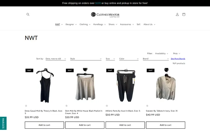 /collections/nwt — Clothes Mentor Lone Tree, CO