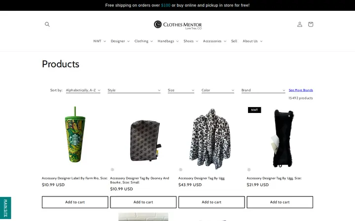 /collections/all — Clothes Mentor Lone Tree, CO
