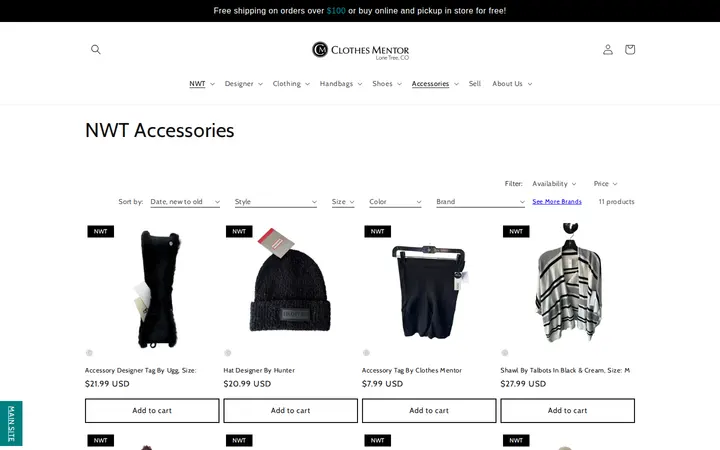 /collections/nwt-accessories — Clothes Mentor Lone Tree, CO