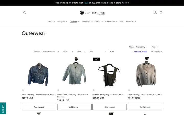 /collections/outerwear — Clothes Mentor Lone Tree, CO