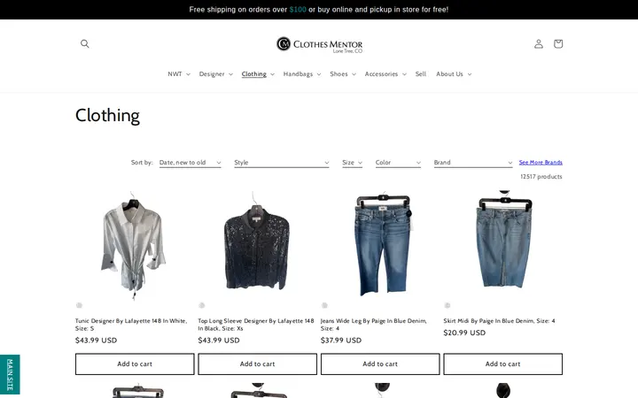 /collections/clothing — Clothes Mentor Lone Tree, CO