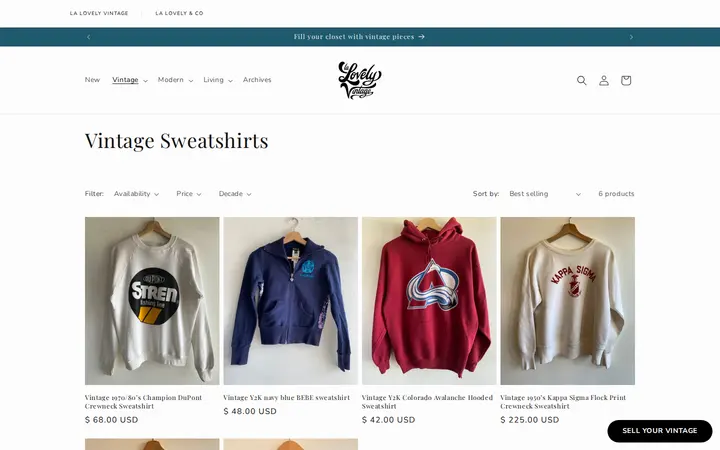 /collections/vintage-sweatshirts — La Lovely Vintage