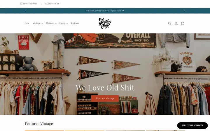 Website of La Lovely Vintage